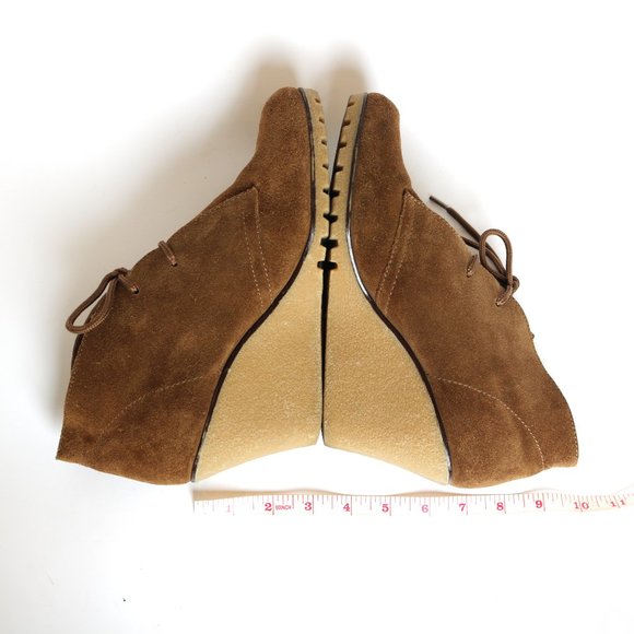Brown Suede Wedge Ankle Boots Size 7.5 EUC - Picture 9 of 9
